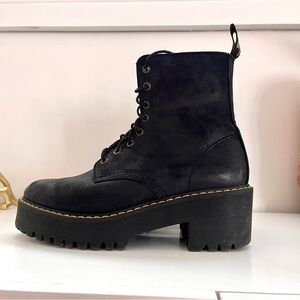 Doc Martens Air-Wair Nubuck Black Leather Lace-Up Women's Boots